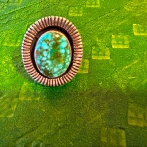 Kingman Turquoise Sterling Silver Ring – Size 6.5–7